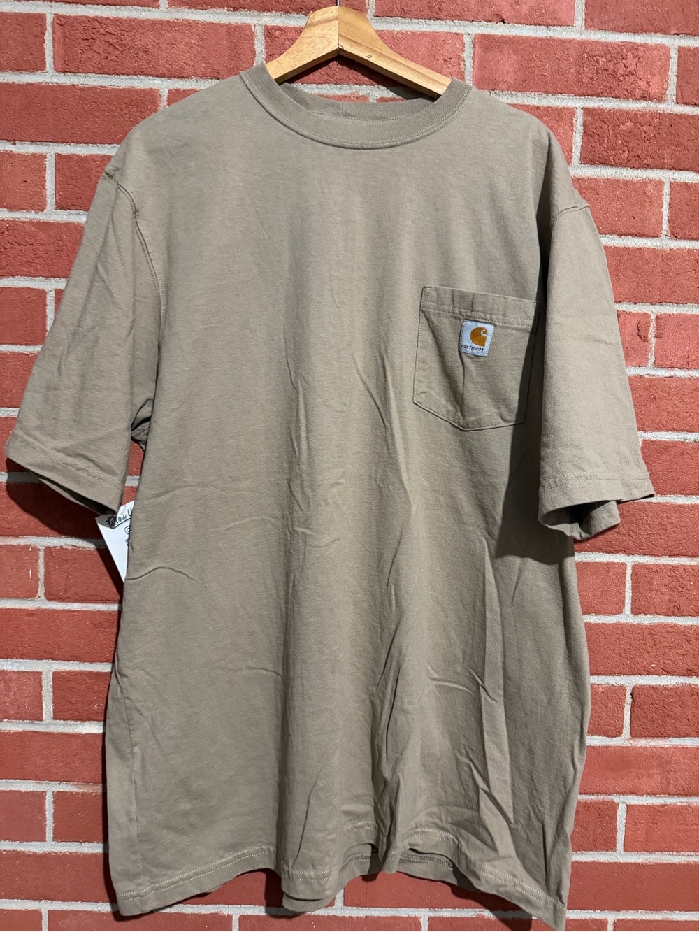 Carhartt Men’s Short Sleeve Pocket T-Shirt in Khaki/Taupe